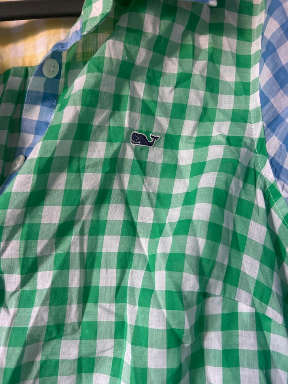 Vineyard Vines Green, Yellow & Blue Gingham Button-Up Tunic - Picture 2 of 4